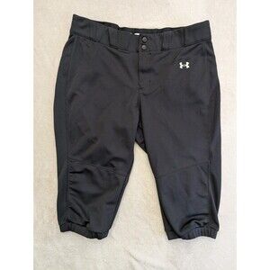 Under Armour Women's Soft Ball Black Cropped Pants Sz XL